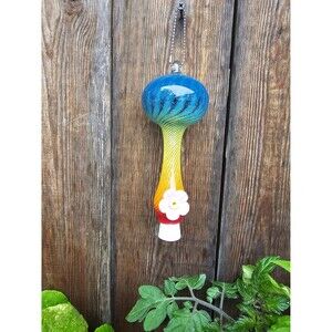 Rainbow Glass Hummingbird Feeder